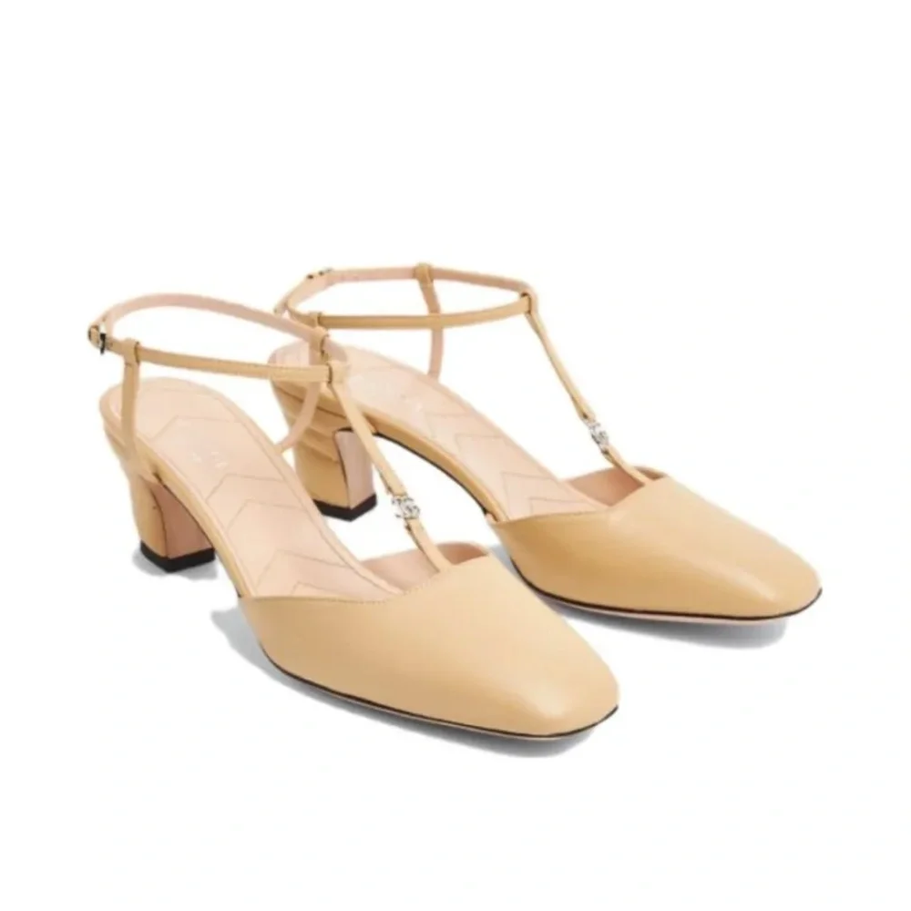 🆕 Gucci Marmot T-Strap Leather Pump 40EU - Picture 2 of 14